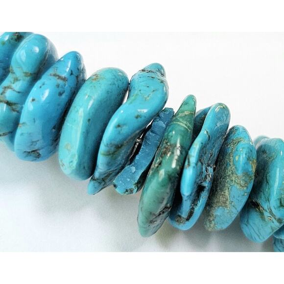Massive Turquoise Nugget Necklace Santo Domingo Pueblo 28.5" Long 478 Grams! - Picture 4 of 10